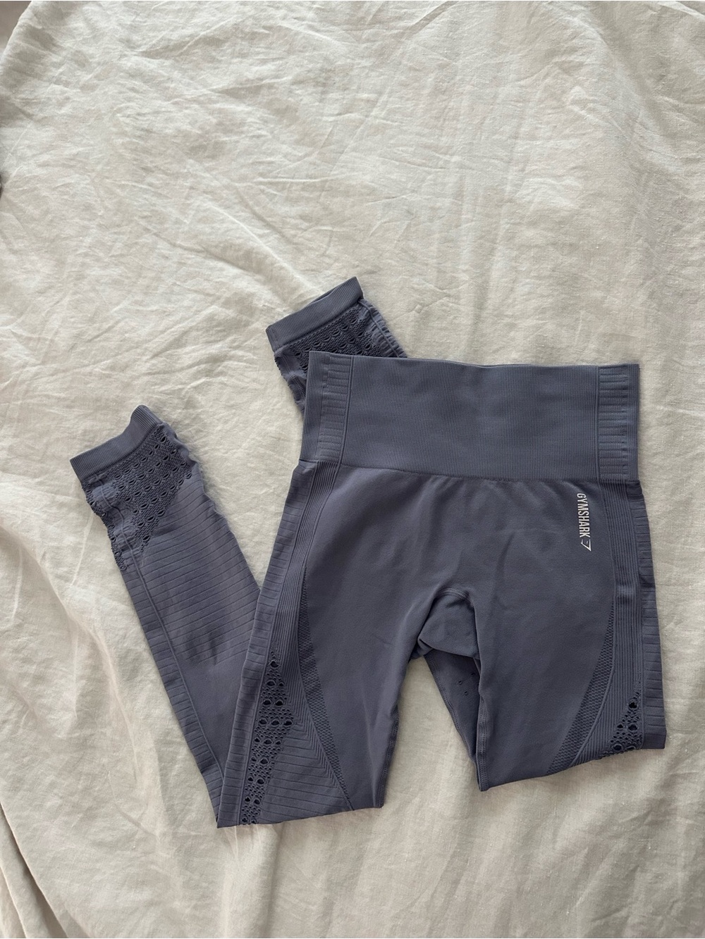 Gymshark High-Waisted Grey Purple Seamless Leggings